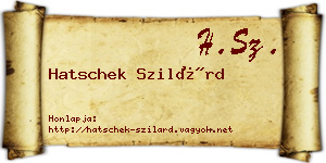 Hatschek Szilárd névjegykártya